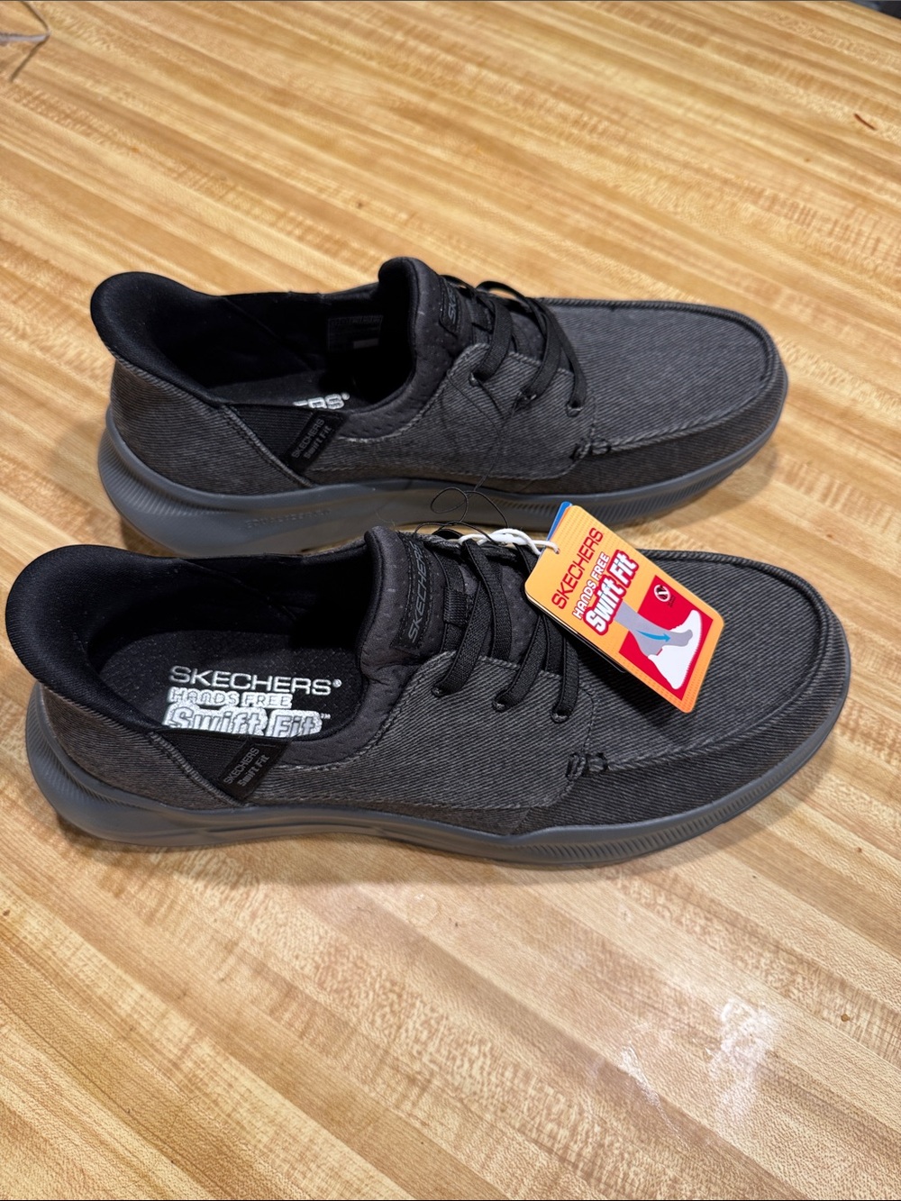 Skechers Men’s Charcoal Black Casual Slip-On Loafers